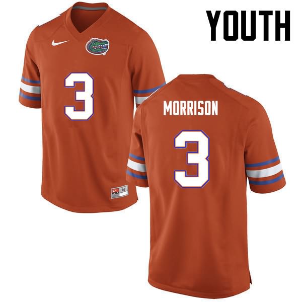 Youth NCAA Florida Gators Antonio Morrison #3 Stitched Authentic Nike Orange College Football Jersey DAT0665FR